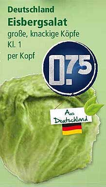 Eisbergsalat große, knackige Köpfe Kl. 1