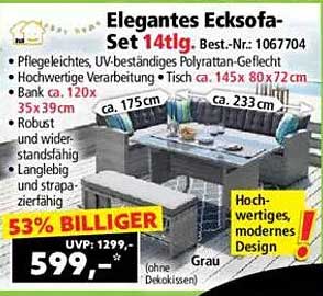 Elegantes Ecksofa-Set 14tlg. Best.-Nr: 1067704