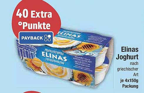 Elinas Joghurt nach griechischer Art, 4x150g Packung