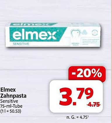 Elmex Zahnpasta Sensitive 75 ml - 20% Rabatt!