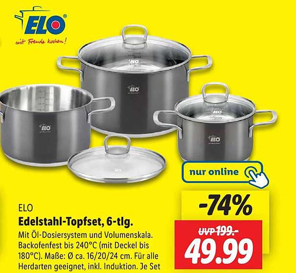 ELO Edelstahl-Topfset, 6-tlg.