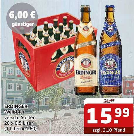 ERDINGER Weißbier 20 x 0,5 Liter für 15,99 €