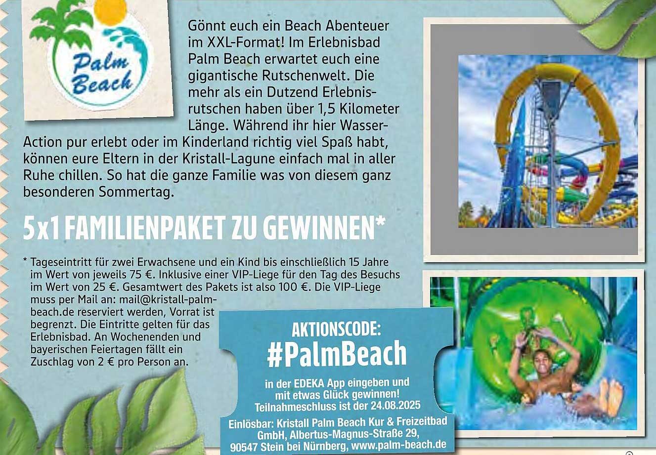 Erlebnisbad Palm Beach - 5x1 Familienpaket zu gewinnen