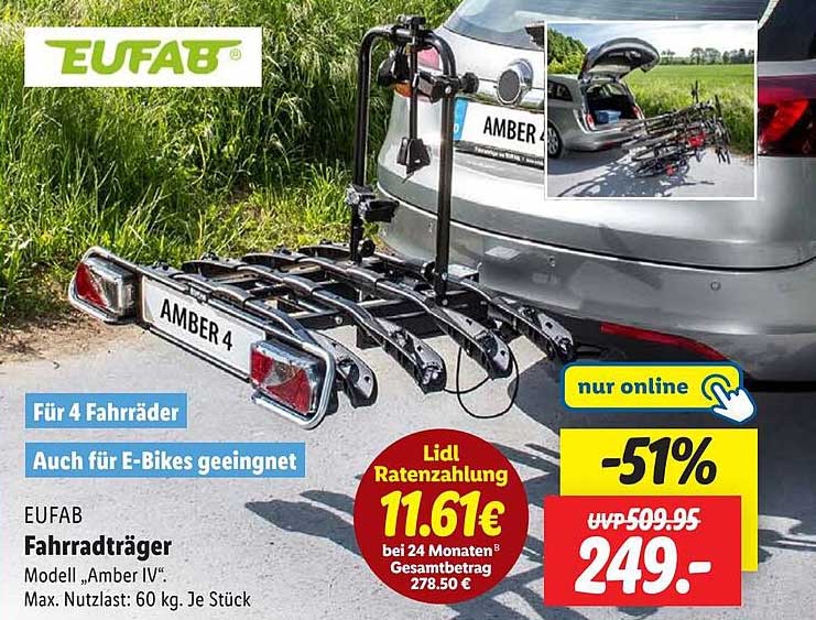 EUFAB Fahrradträger Modell „Amber IV“