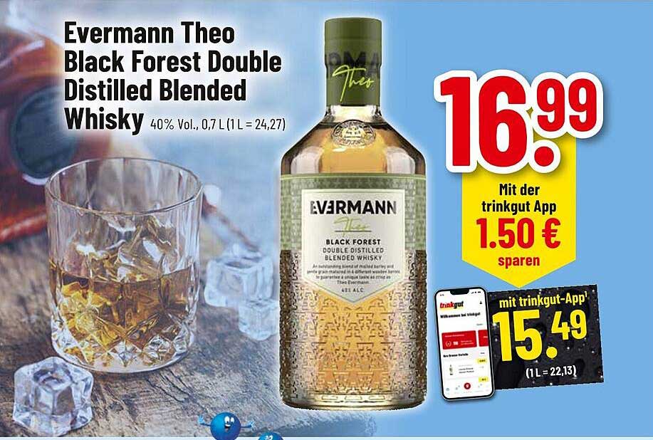 Evermann Theo Black Forest Double Distilled Blended Whisky