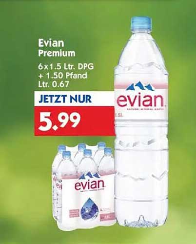 Evian Premium Wasser 6x1.5 Ltr. DPG