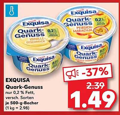 EXQUISA Quark-Genuss 500-g-Becher, verschiedene Sorten