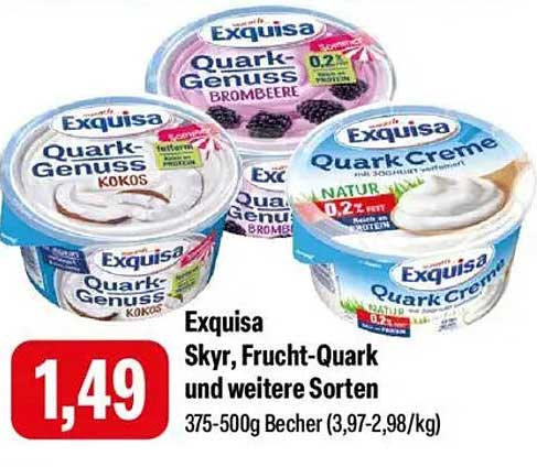 Exquisa Skyr, Frucht-Quark und weitere Sorten
