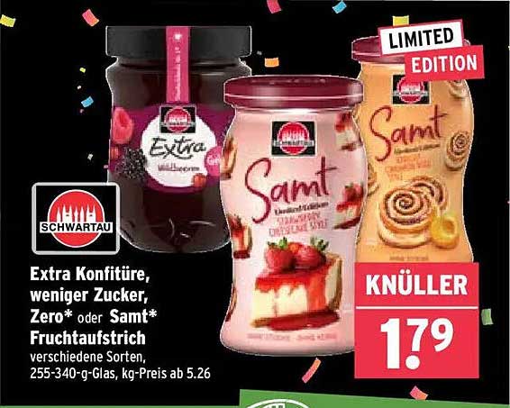 Extra Konfitüre und Samt Fruchtaufstrich - verschiedene Sorten