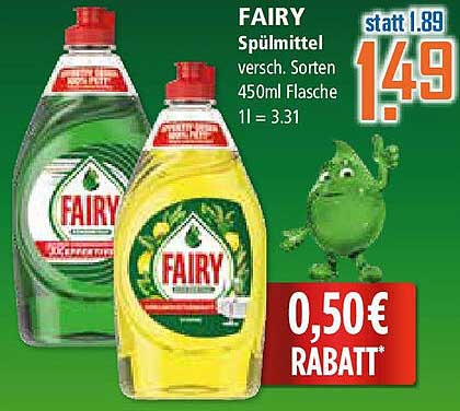 FAIRY Spülmittel 450ml - jetzt für nur 1,49€