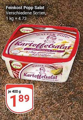 Feinkost Popp Salat - Verschiedene Sorten