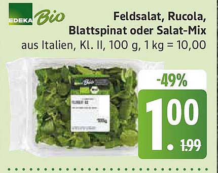 Feldsalat, Rucola, Blattspinat oder Salat-Mix aus Italien - EDEKA Bio