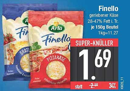 Finello geriebener Käse 150g Beutel