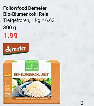 Followfood Demeter Bio-Blumenkohl Reis 300 g