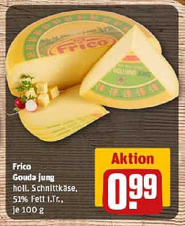 Frico Gouda jung holl. Schnittkäse, 51% Fett i. Tr. - je 100 g