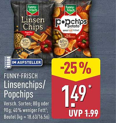 FUNNY-FRISCH Linsenchips / Popchips