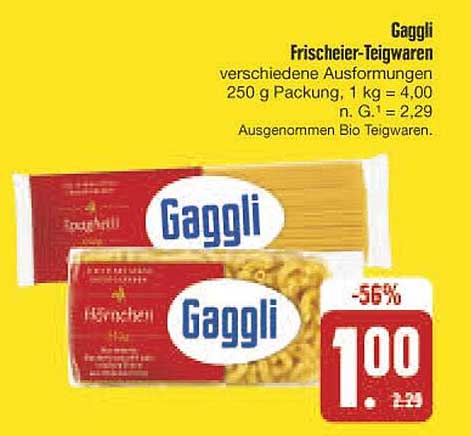 Gaggli Frischeier-Teigwaren – Verschiedene Ausformungen