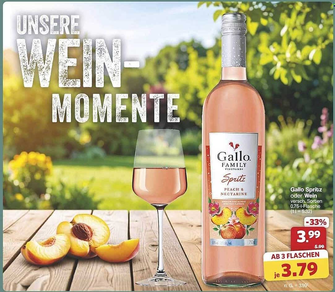 Gallo Spritz oder Wein - Peach & Nectarine 0,75l