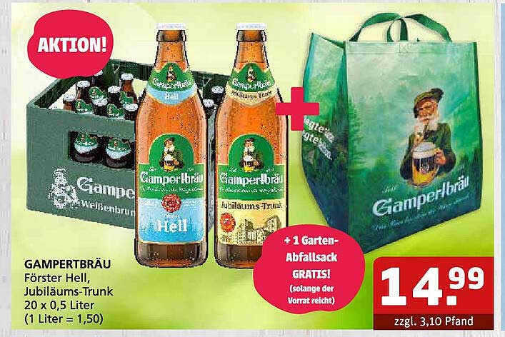 GAMPERTBRÄU Förster Hell, Jubiläums-Trunk 20 x 0,5 Liter
