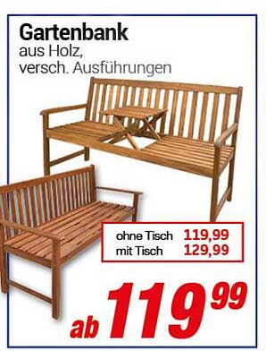 Gartenbank aus Holz, verschiedene Ausführungen