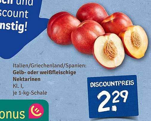 Gelb- oder weißfleischige Nektarinen Klasse I, 1-kg-Schale