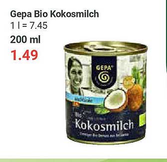 Gepa Bio Kokosmilch 200 ml zum Angebotspreis