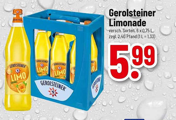 Gerolsteiner Limonade 6 x 0,75 L für nur 5,99 €