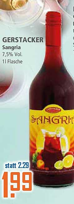 GERSTACKER Sangria 7,5% Vol. 1l Flasche