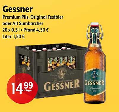 Gessner Premium Pils, Original Festbier oder Alt Sumbarcher