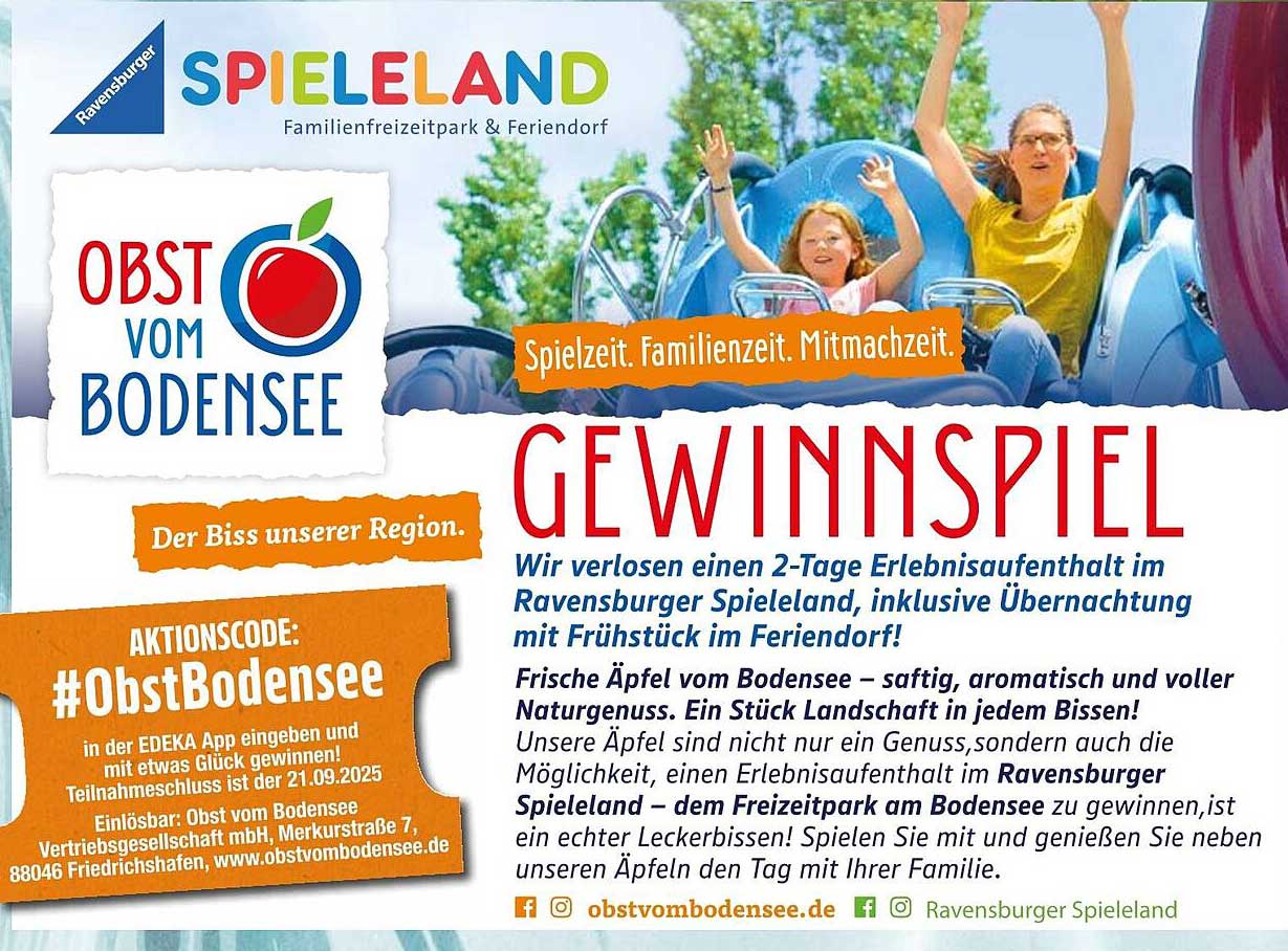 Gewinnspiel für einen 2-Tage Aufenthalt im Ravensburger Spieleland