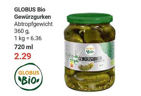 GLOBUS Bio Gewürzgurken 720 ml