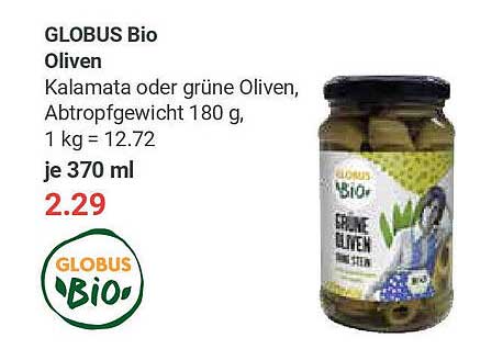 GLOBUS Bio Oliven - Kalamata oder grüne Oliven