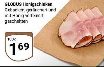 GLOBUS Honigschinken - Gebacken, geräuchert und mit Honig verfeinert, geschnitten