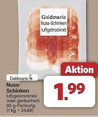 Goldmarie Nuss-Schinken luftgetrocknet oder geräuchert 80-g-Packung