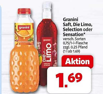 Granini Saft, Die Limo, Selection oder Sensation