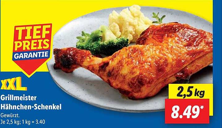 Grillmeister Hähnchen-Schänkel 2,5 kg - gewürzt