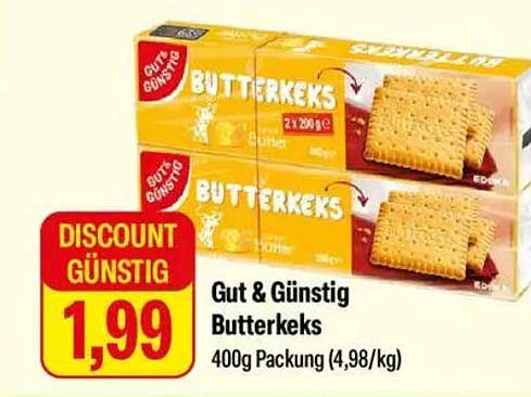 Gut & Günstig Butterkeks 400g Packung