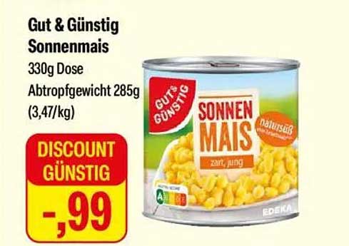 Gut & Günstig Sonnenmais 330g Dose