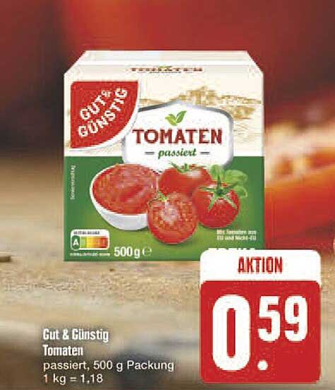 Gut & Günstig Tomaten, passierte, 500 g Packung