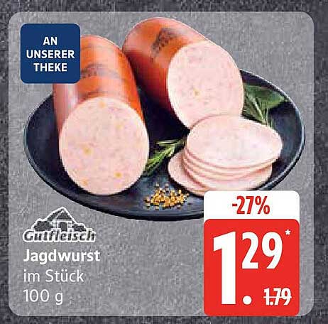 Gutfleisch Jagdwurst im Stück 100 g