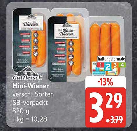 Gutfleisch Mini-Wiener 320 g SB-verpackt - jetzt zum Sonderpreis!