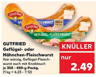 GUTFRIED Geflügel- oder Hähnchen-Fleischwurst