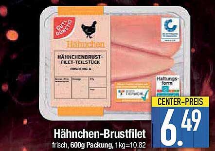Hähnchen-Brustfilet frisch, 600g Packung