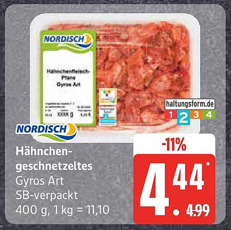 Hähnchen-geschnetzeltes Gyros Art