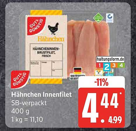 Hähnchen Innenfilet SB-verpackt 400 g