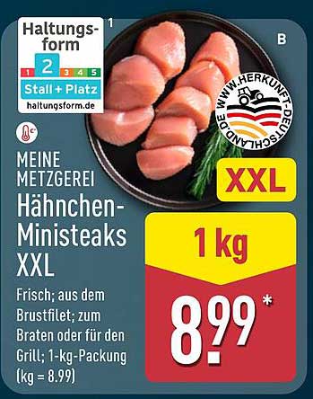 Hähnchen-Ministeaks XXL - 1 kg