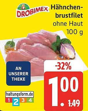 Hähnchenbrustfilet ohne Haut 100 g