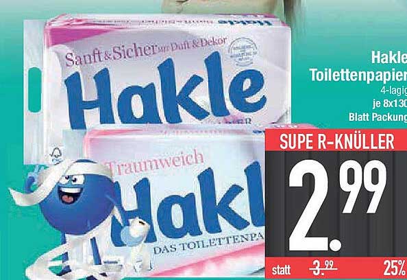Hakle Toilettenpapier 4-lagig, je 8x130 Blatt