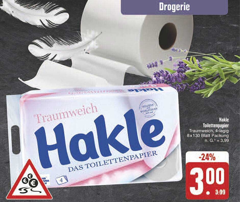 Hakle Toilettenpapier Traumweich, 4-lagig, 8x130 Blatt