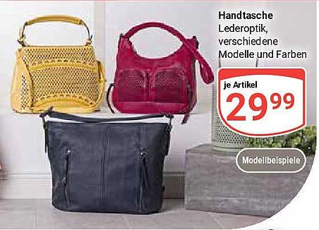 Handtasche Lederoptik, verschiedene Modelle und Farben
